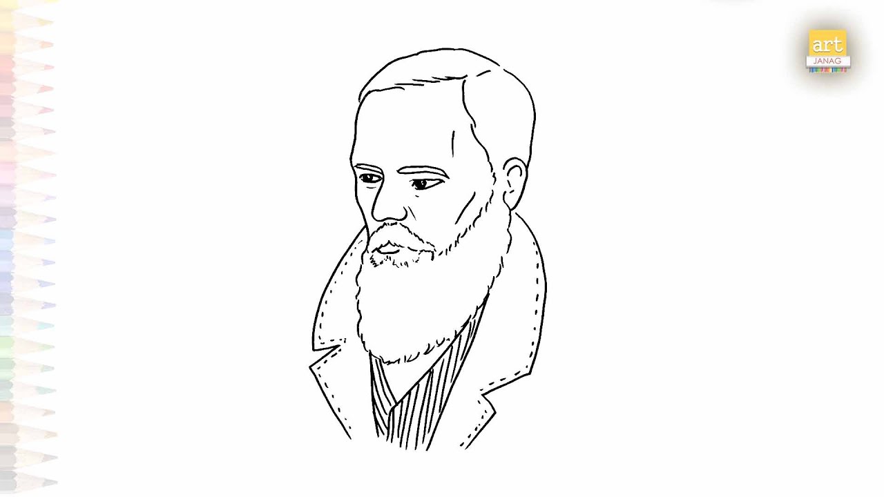 fyodor-dostoevsky-drawings-easy-outline-art-how-to-draw-fyodor
