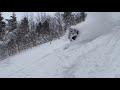 Skiing deep power snow in japan