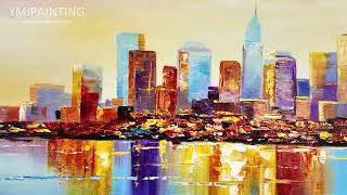 Soft-Tone Boston City Painting | Calm Urban Wall Art #ymipainting #cityscape #boston #wallart screenshot 4