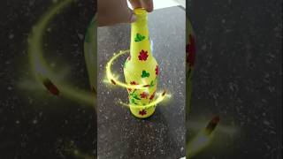 💃beer bottle to beauty yellow bottle 😍 #bottlepainting #art #creative