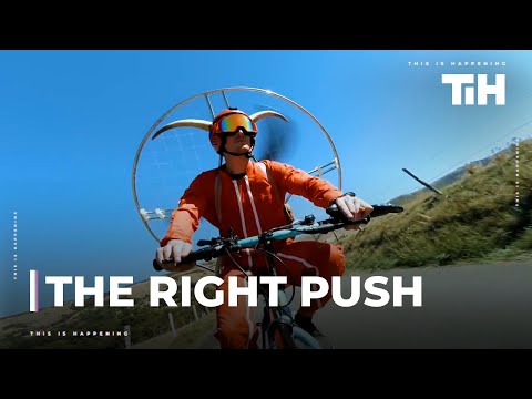 Guy Uses Propeller to Ride Through Puy Mary Summit in France on his Bicycle