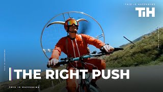 Guy Uses Propeller to Ride Through Puy Mary Summit in France on his Bicycle