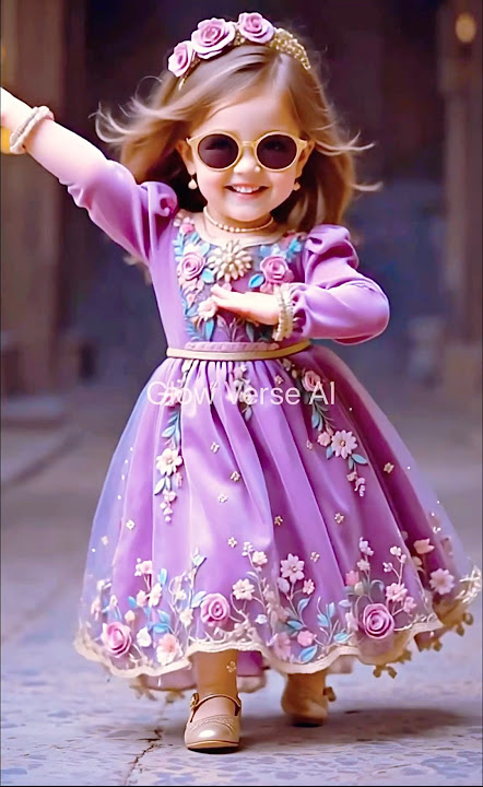 Elegant Baby Girl Dancing in Floral Princess Dress | Fashion Baby Dance Viral Video #glowverseai
