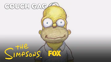 Plympton Homer's Face Couch Gag | Season 29 Ep. 13 | The Simpsons