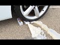 車のホイールで牛乳を粉砕