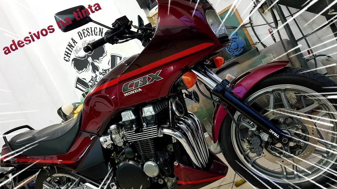 Cbx 750 grená Pintura nova, faixas letras na tinta #Chinamotopintura