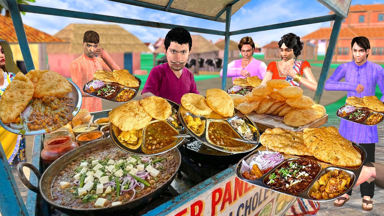 Paneer Wale Chole Bhature Veg Nashte Paneer Bhature Chole Street Food Hindi Kahaniya Moral Stories