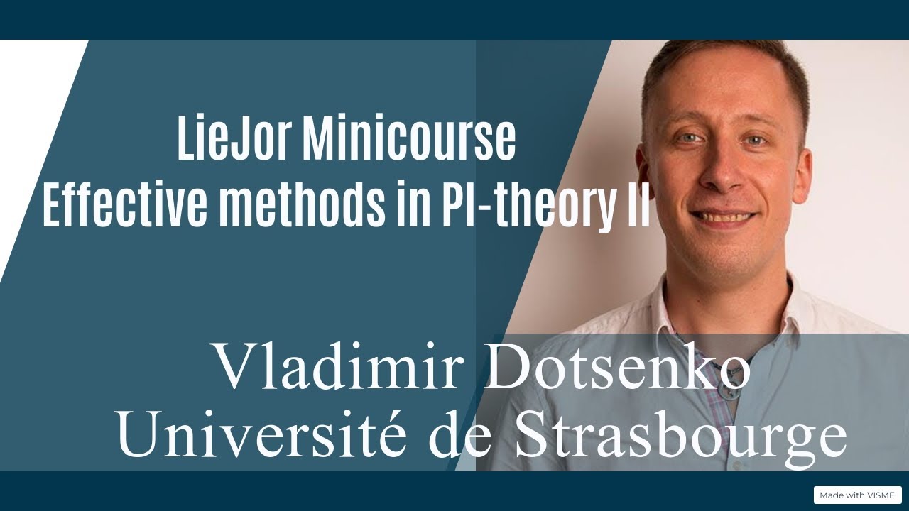 [Day 1] Minicourse: Effective methods in PI-theory II - Vladimir ...