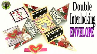 Double Interlocking Secret Envelope Card - DIY | Handmade | Tutorial | Scrapbook | Valentine - 555
