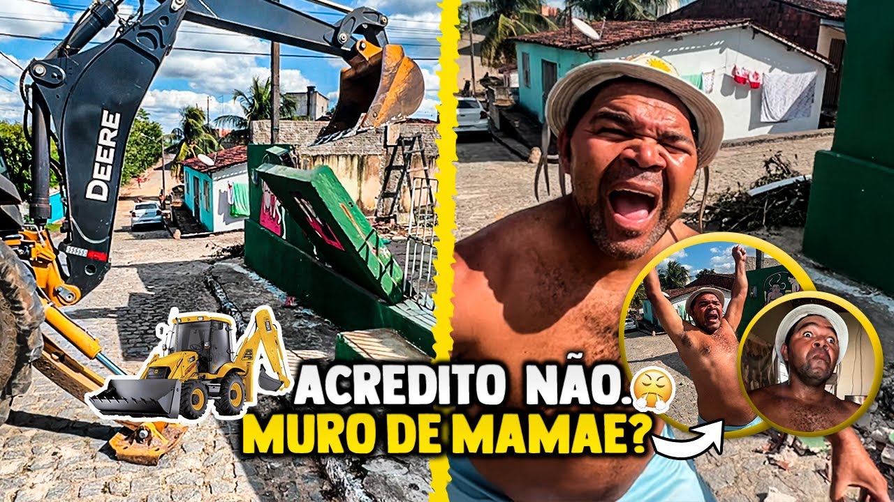 ERIK LEVOU A MÁQUINA E DERRUBOU O MURO DA CASA DO GALO | GALO CEGO