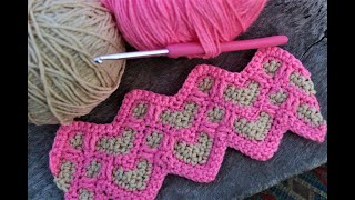 Easy Crochet Blanket/ Crochet two color baby blanket/ Crochet Baby Heart Blanket/ crochet sweetheart