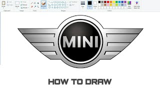 How to draw Mini Cooper Logo On Computer using Ms Paint | Mini Cooper Car Logo Drawing.