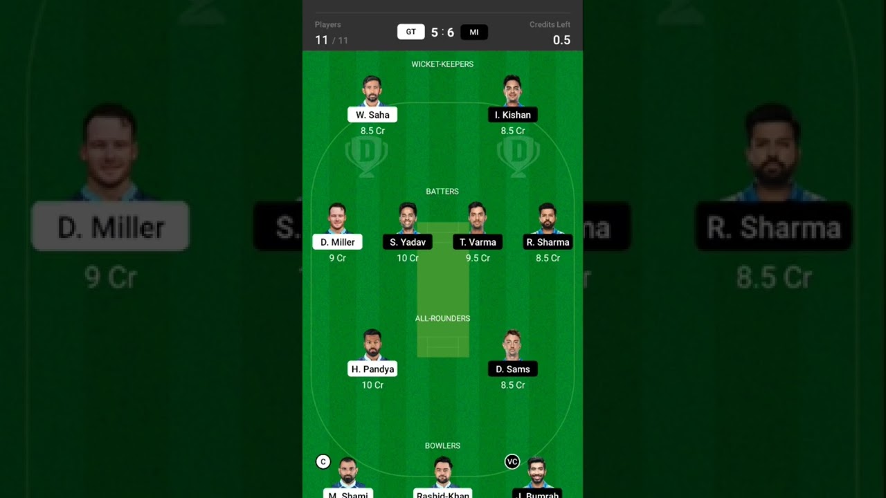 GT vs MI Dream11 Team, GT Vs MI Dream 11 Prediction 2022, GT vs MI IPL 2022, GT vs MI Dream11 today,