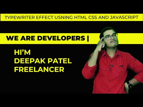 HTML CSS JavaScript Text Typing Animation | Typewriter Effect | Html and CSS animations