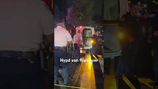 Nypd van flips over #shorts #nypd