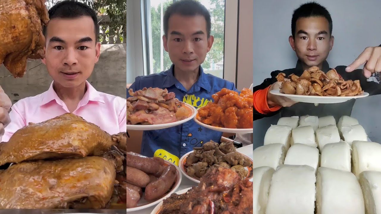 Mukbang Foodie Meat 🍖🥓 Pork Chicken 🍗 Noodles 🍜 with Chinese food #food #delicious #noodles #yummy 