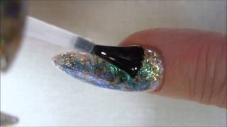 Paua / Abalone Shell nail ** Top Coating the Nail ** BEAUTIFUL !!