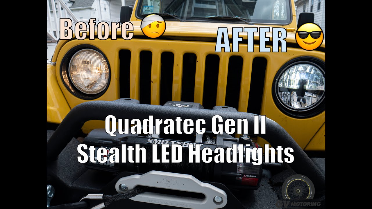 Quadratec Gen II Stealth LED Headlights Jeep Wrangler TJ 4.0 Install