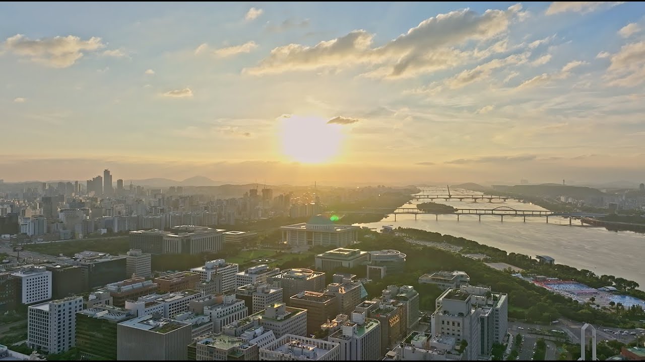 [4K 영상] 서울 여의도 증권가와 국회의사당 도심 풍경 / Yeouido financial district, National Assembly buildin in Seoul