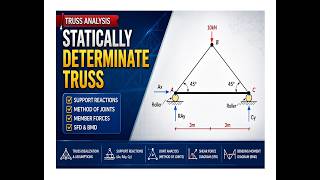 Complete Analysis of Statically Determinate Truss Structures: Support Reactions, SFD & BMD