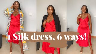 1 Silk Red Dress, 5 ways | Valentines outfit ideas | Bisa Styles