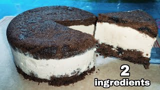 2 ingredients only No Need to Cook ICE CREAM CAKE no machine