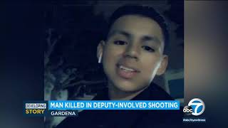 A sheriff's deputy fatally shot man authorities say was armed and who
ran away from deputies in gardena. family identified the killed as
18-year-old an...