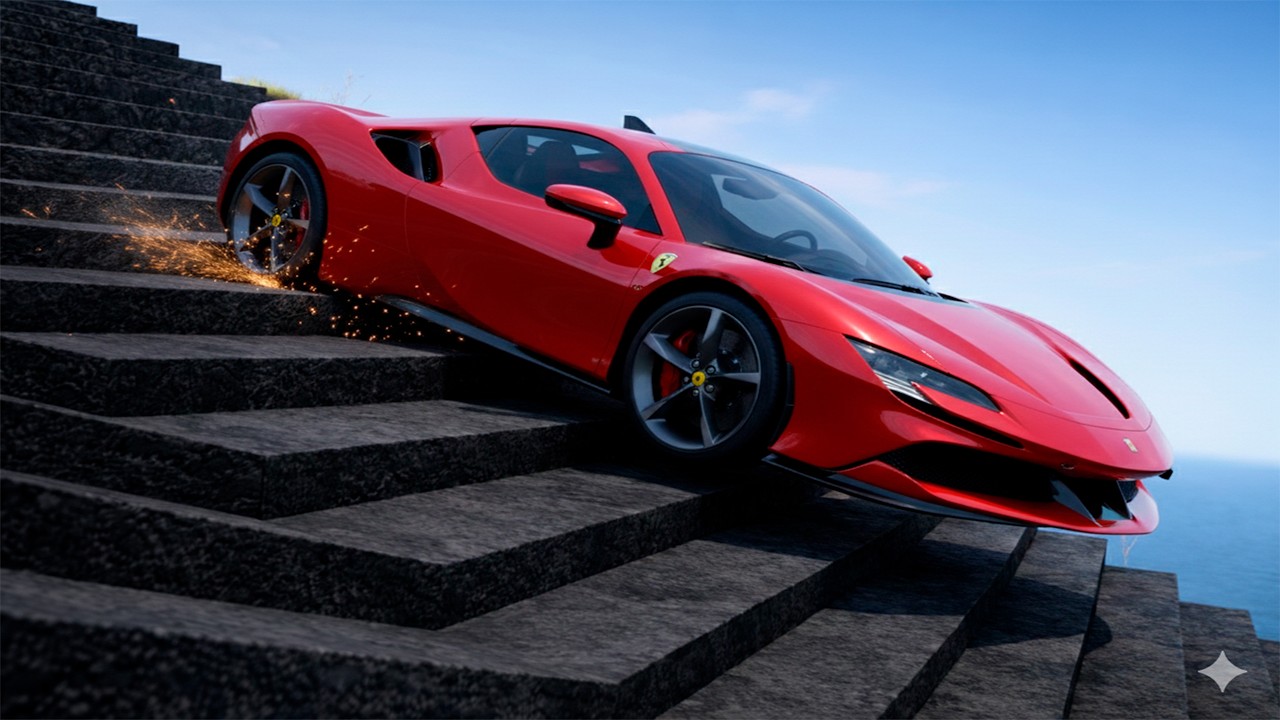 Saltos por Escaleras y Caídas de Coches  - BeamNG.drive