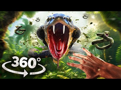 360 TITANOBOA ON SNAKE ISLAND 1 - Escape the Giant Snake VIRTUAL REALITY VR 360 Video