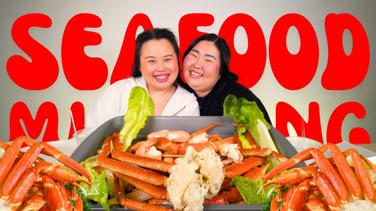 SEAFOOD MUKBANG 먹방 EATING SHOW! w/ SNOW CRAB LEGS 🦀 AND HUGE GIANT SHRIMP 🦐 |.MONDAY MUNCHIES