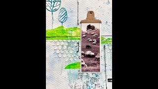 Art journaling -  Sewing some lines