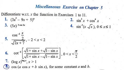 Ncert solutions for class 12 maths chapter 5 miscellaneous exercise continuity and differentiability