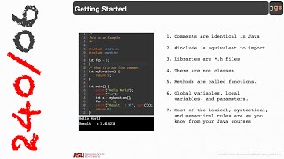 CSE240 | Programming Languages | Getting Started with C