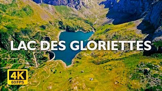 LAC DES GLORIETTES from SKY (4K UHD 60fps). Pyrénées, Barrage des Gloriettes, Gavarnie Gèdre. screenshot 2