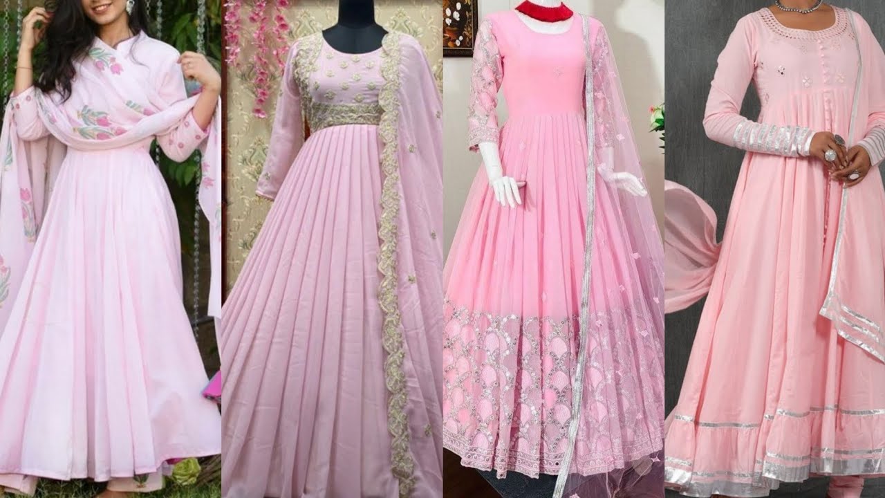 Baby Pink Georgette Long Dress