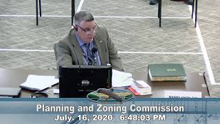 July 16, 2020 - Planning and Zoning Commission
