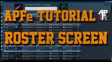 APFe Tutorial - Roster Screen