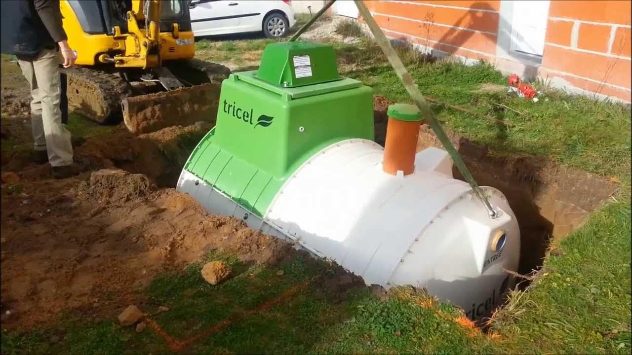 Simplicité de pose d'une micro station d'épuration Tricel FR6/4000