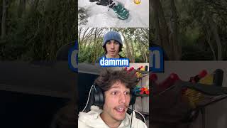 SCARIEST NATURAL ENCOUNTERS! *SNOWBOARDING* #shorts #reaction