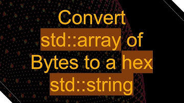 Convert std::array of Bytes to a hex std::string