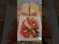 Smoked sausage sandwich with Greek watermelon salad #sandwich
