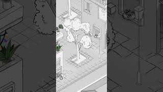 A cozy hand-drawn isometric town — from Procreate to After Effects | #Shorts
