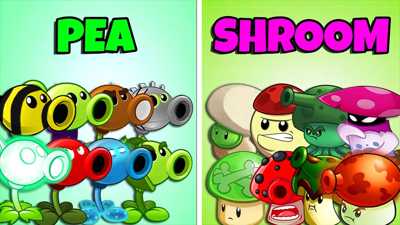 Pvz2 All Pea vs All Shroom Plants Attack Gargantuar Zombie Fight ...