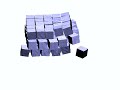 Collision of 76 thin-walled cubes