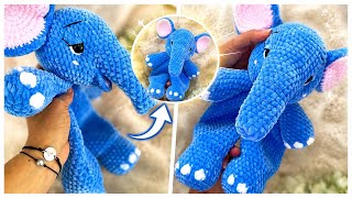 Crochet Elephant Lovey Tutorial / Part 1: Head, Trunk & Arms / Easy Chenille Amigurumi