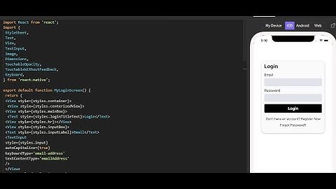 Design Login Page using React native.