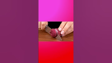 Knife vs. Ruby Lychee | Gemstone Cutting Sounds ❤️💎#shorts #asmr #relax #funny