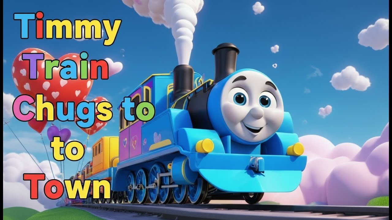 Timmy Train Chugs to Town | Fun Train Nursery Rhyme for Kids | Learning & Adventure Song