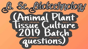Animal Plant Tissue Culture Question paper 2019 | Core 10 ~ B. Sc. Biotechnology