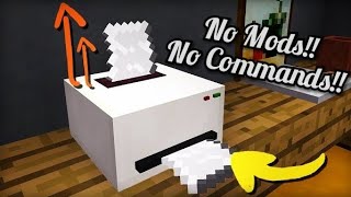 How to make a Working Printer in Minecraft [No mods] [No commands]